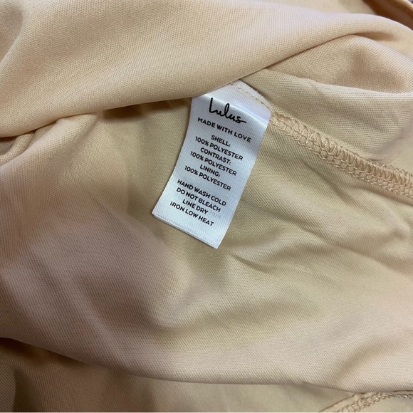 NWOT Lulus Garden Grandeur Beige Floral Embroidered A-Line Mini Dress - Picture 5 of 10